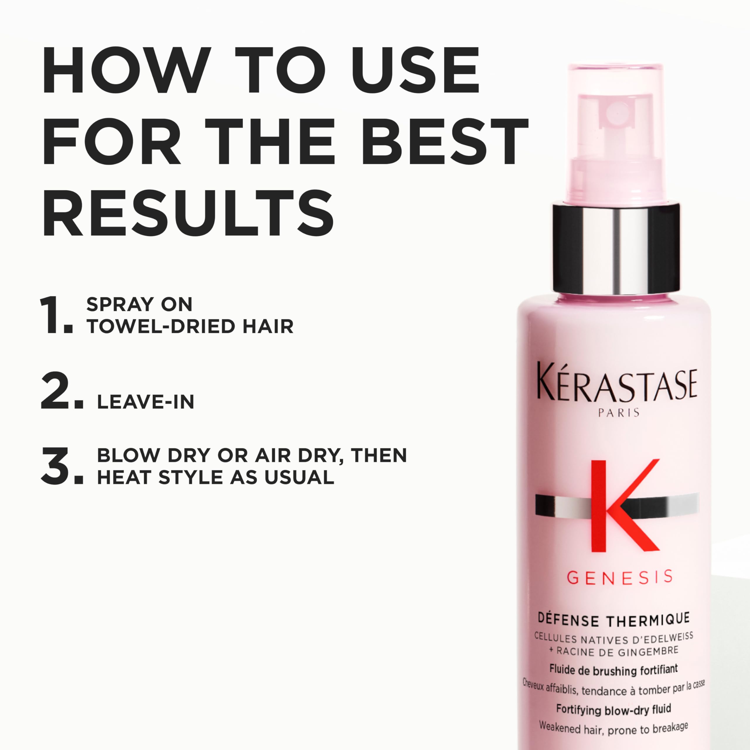 Kerastase Genesis Défense Thermique Anti Hair-Fall Fortifying Blow-Dry Fluid, 5.1 Ounce