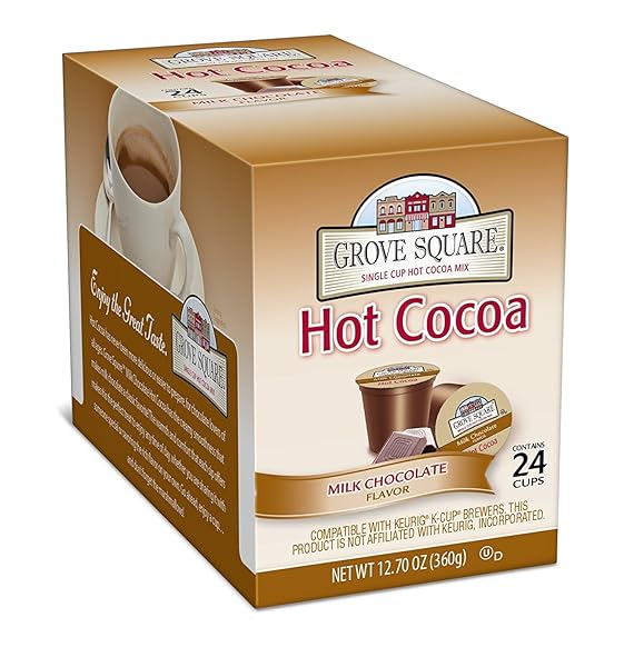GROVE SQUARE HOT COCOA PODS, MILK CHOCOLATE, SINGLE SERVE (PACK OF 24) (PACKAGING MAY VARY)