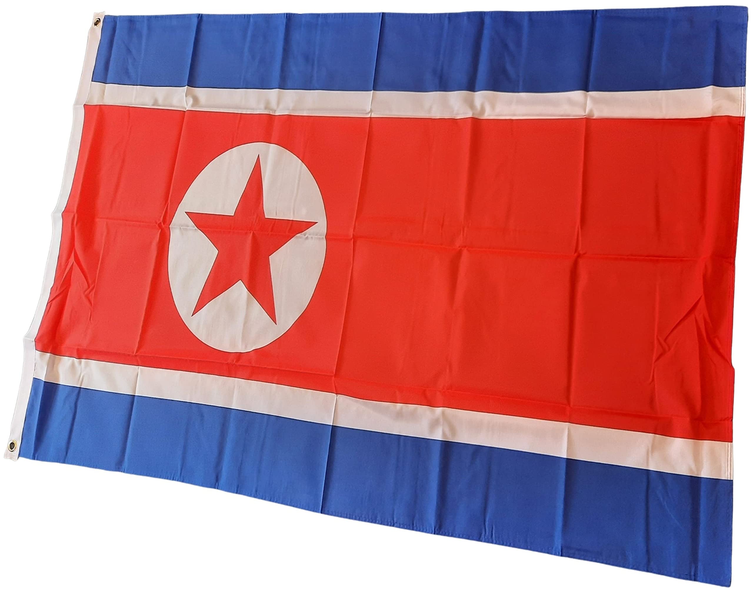 NWFlags North Korea Flag 3ft x 2ft 75d Premium Polyester Suitable For Flagpoles