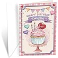 Prime Greetings Cute Daughter Birthday Card, Made in America, Eco-Friendly, Thick Card Stock with Premium Envelope 5in x 7.75in, Packaged in Protective Mailer