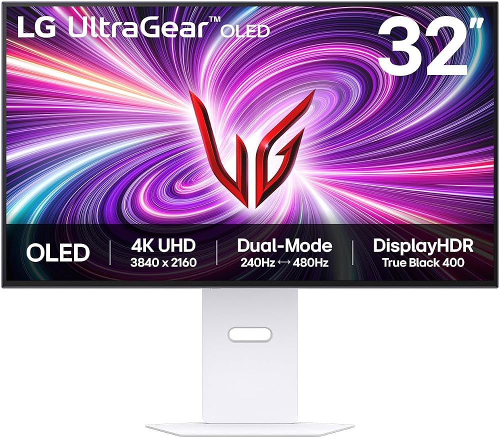 LG UltraGear OLED 32GS95UV W 32 inch 4K 240Hz Dual Mode 480Hz G-Sync Pro