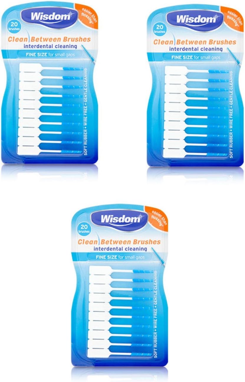 Wisdom Clean Between Interdental Brushes Pack of 20 Fine Blue 3x