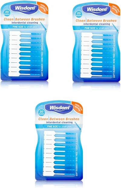 Wisdom Clean Between Interdental Brushes Pack of 20 Fine Blue 3x