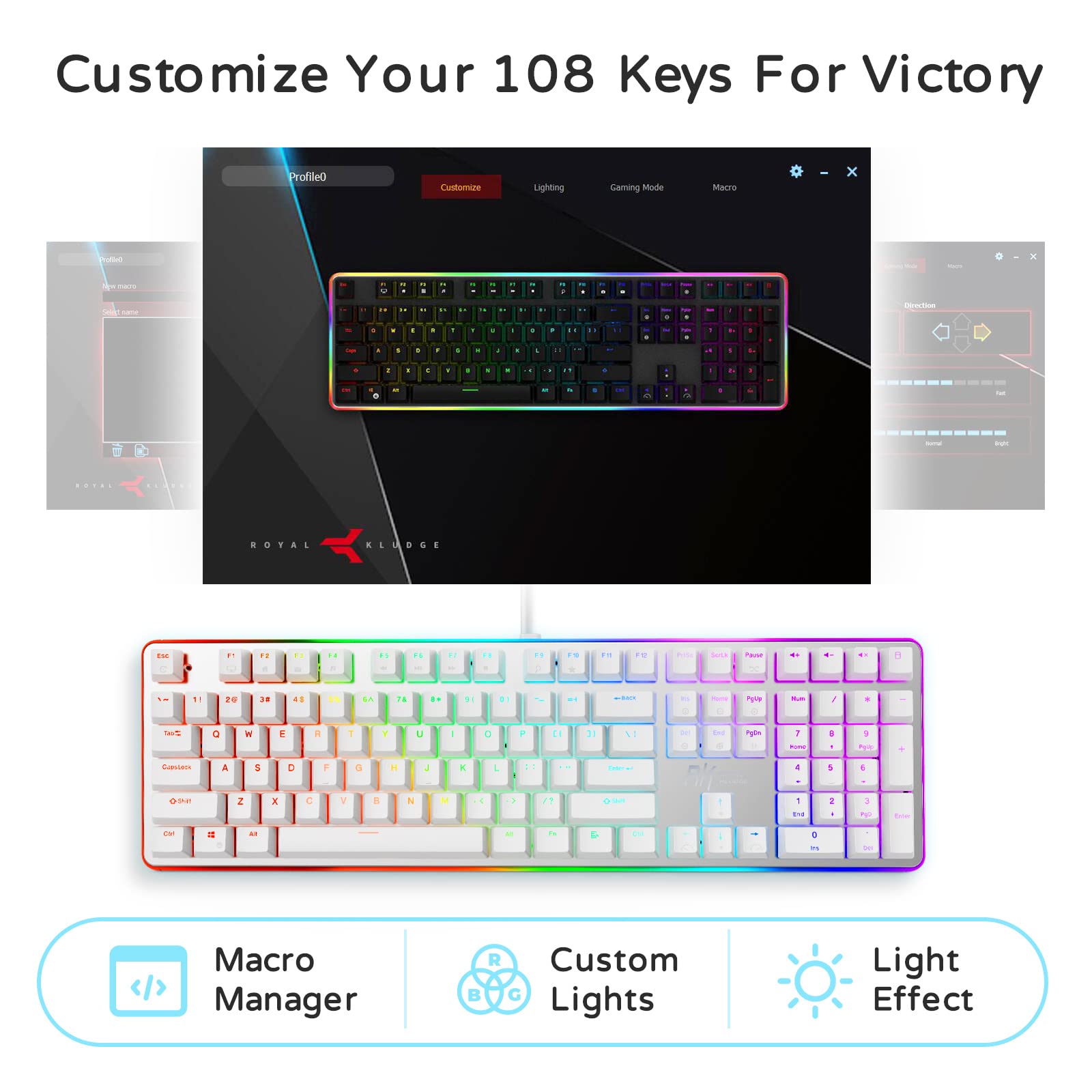 Mua RK ROYAL KLUDGE RK918 Wired Mechanical Keyboard, RGB Backlit Gaming ...