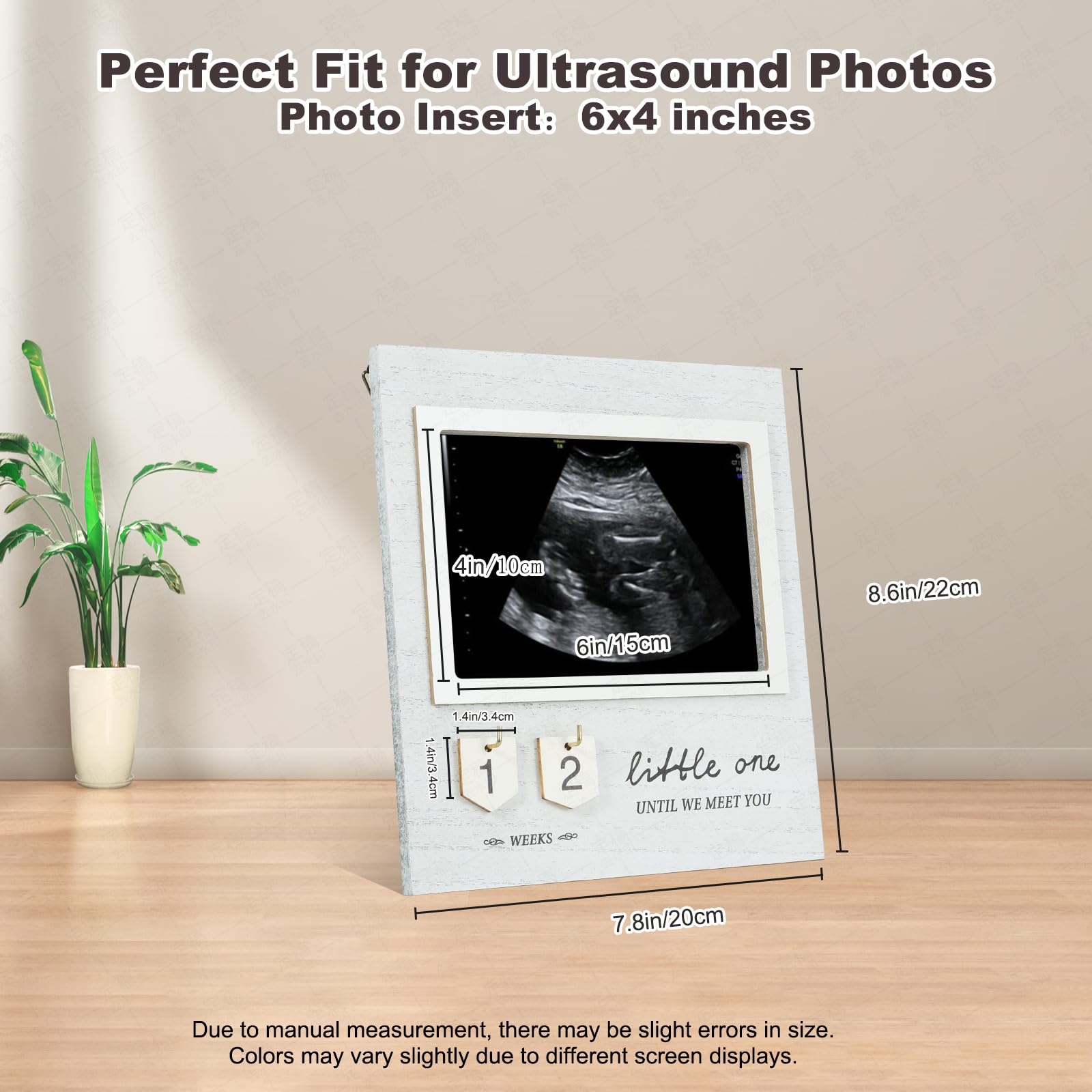 Baby Countdown Ultrasound Photo Frame, Pregnancy Gift for Expecting Parents, Baby Announcement Gifts Grandparents, Sonogram Picture Frame with Countdown Calendar and Mats, New Mom Gifts
