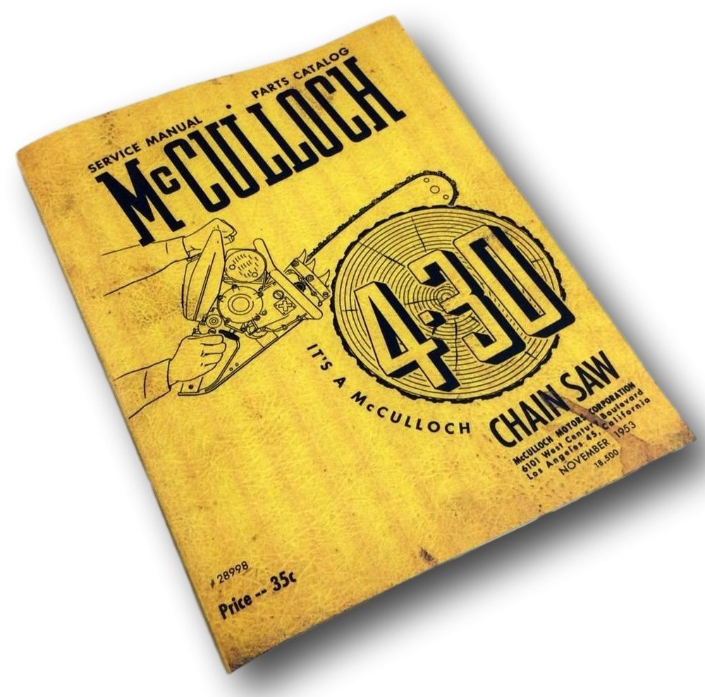 Amazon.com: Mcculloch 4-30 Chain Saw Service Repair Shop Manual Parts  Catalog