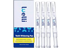 Luelli Teeth Whitening Pen, 40+ Uses - Travel Size Professional Tooth Whitener Serum, Extra Strength Organic Teeth Bleaching Gel for Sensitive Teeth, Instant Stain Removal, Simply White Smile, 4 Count