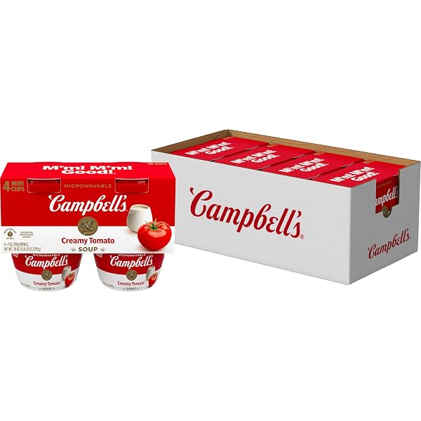 CAMPBELL’S CREAMY TOMATO SOUP, 7 OZ MICROWAVABLE BOWL...