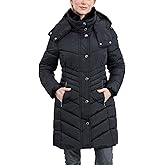 LONDON FOG womens Heavyweight Puffer With Faux Fur Collar