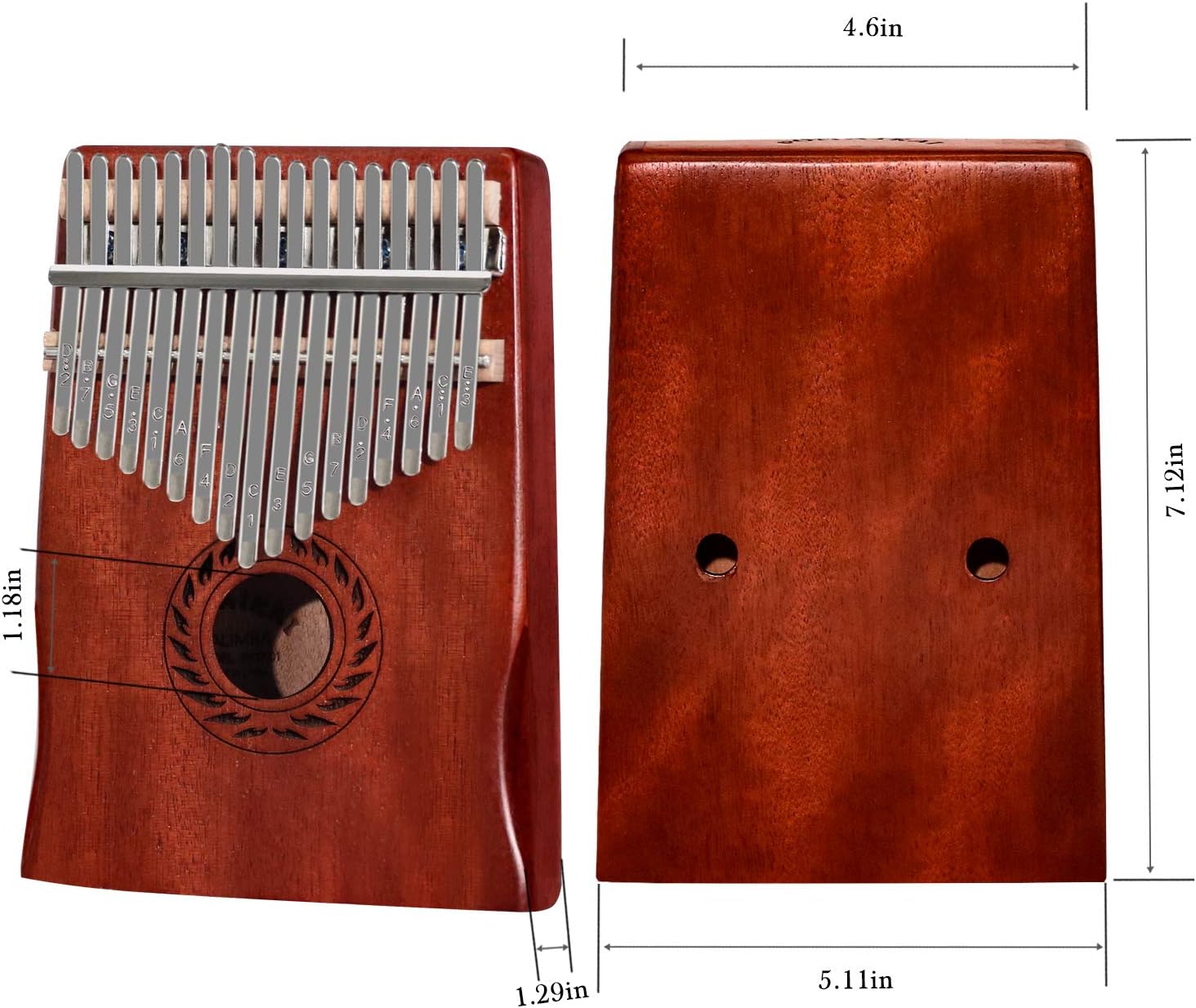 Kalimba 17 Keys Thumb Piano with Portable Bag Study Instruction and