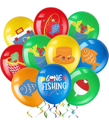 Big Dot Of Happiness Let's Go Fishing Party Decor - Set Of 20 Fish-Shaped Die-Cut Decorations For DIY Birthday Or Baby Shower