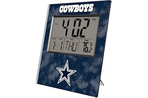 Keyscaper Dallas Cowboys Cross Hatch Digital Desk Clock