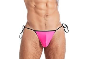 Ausing Men's String Tie Side Briefs Adjustable Silk Bulge Pouch Bikini Briefs Underwear