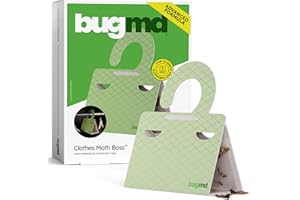 BugMD Clothes & Pantry Moth Traps (6 Count) – Sticky Glue Pheromone-Based Repellent for Closets, Cabinets & Wardrobes – Non-Toxic - Green