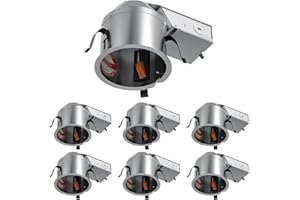 Anyhome 6 Pack 4 Inch Recessed Lighting Housing, Shallow 2024 Version IC Rated & Air Tight Can Light Housing, Recessed Retrofit Downlight Housing, TP24 Connector, ETL Listed