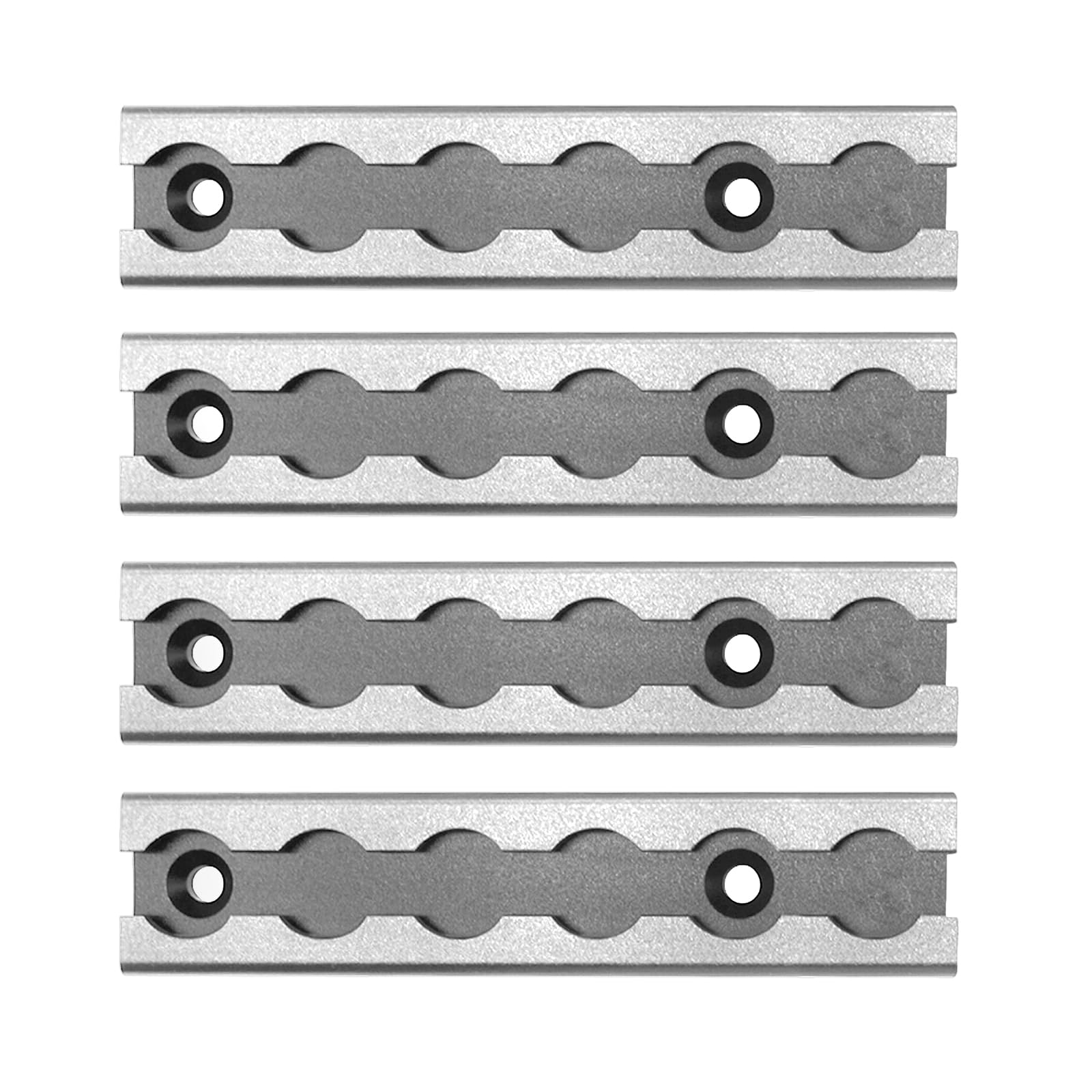 SALUINOKI 6" L-Track Rail Silver 4 Pack, Aluminum