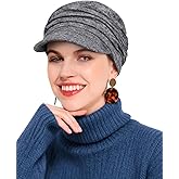 Hachapy Newsboy Chemo Hat for Women - Winter Cap with Brim for Cancer & Alopecia
