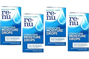 Eye Drops by Renu, for Redness Relief and Dry Eyes, Lubricating and Rewetting Drops, 8 mL, (Pack of 4)
