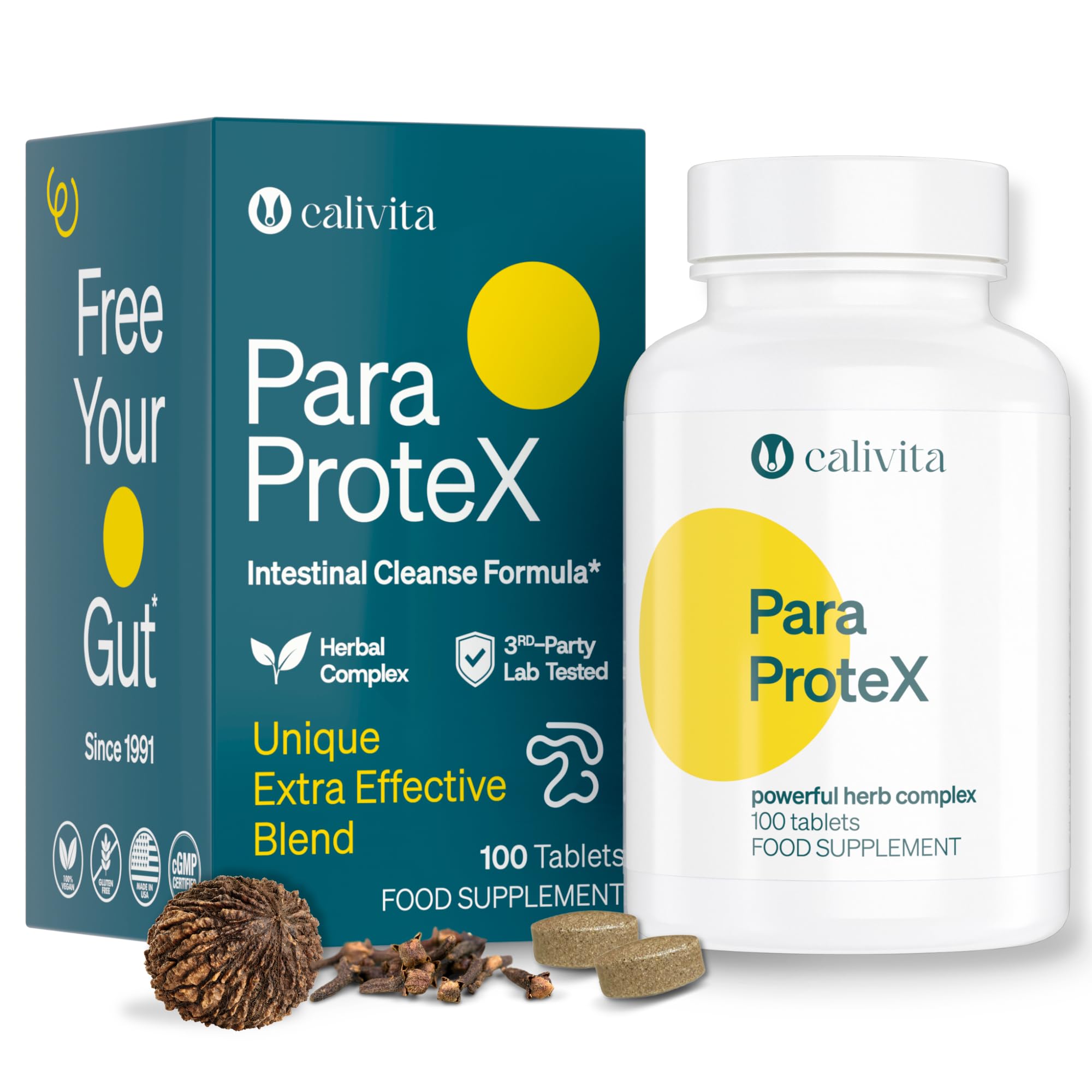 ParaProteX – Wormwood Black Walnut and Clove – Cleanse for Humans – Gut Cleanse Detox – 10 in One All Natural Herbal Supplement – 100 Vegan Tablets