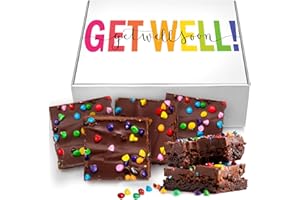 OMCOOKIE Get Well Soon Gift Basket Chocolate Brownies Cookies Food Gift Treats For Men Women Kids Individually Wrapped Care Package After Surgery | Nut Free | Fresh Bakery Feel Better Cake