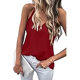 Zeagoo Camisole Tops for Women V-Neck Spaghetti Strap Tank Top Long Sexy Flowy Summer Textured Sleeveless Tops