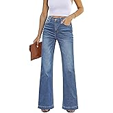 GRAPENT Womens Flare Jeans High Waisted Wide Leg Baggy Jean for Women Stretch Denim Pants