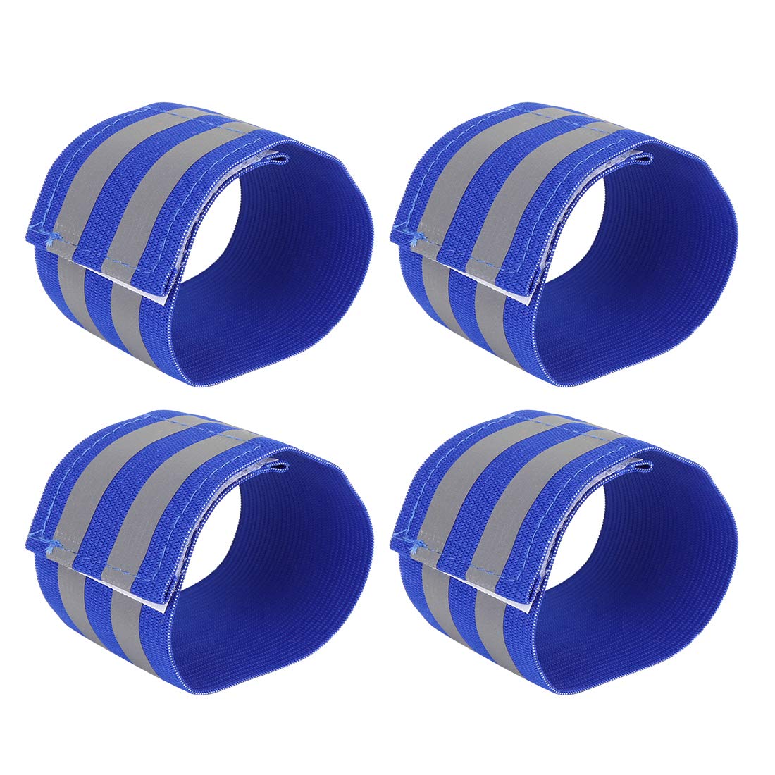X AUTOHAUX 4 Pcs Reflective Bands for Wrist Cycling Reflective Wristbands Blue