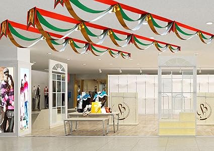 Amazon Com Christmas Hanging Wave Flag 3 Layers Colorful Banner