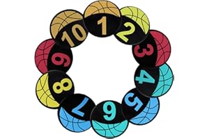 CDOKY 10 PCS Basketball Spot Markers, Multi-Colored Anti-Slip Sports Training Markers, 9 Inches Basketball Training Markers, Round Flat Floor Markers with Number Dots for Teaching & Training
