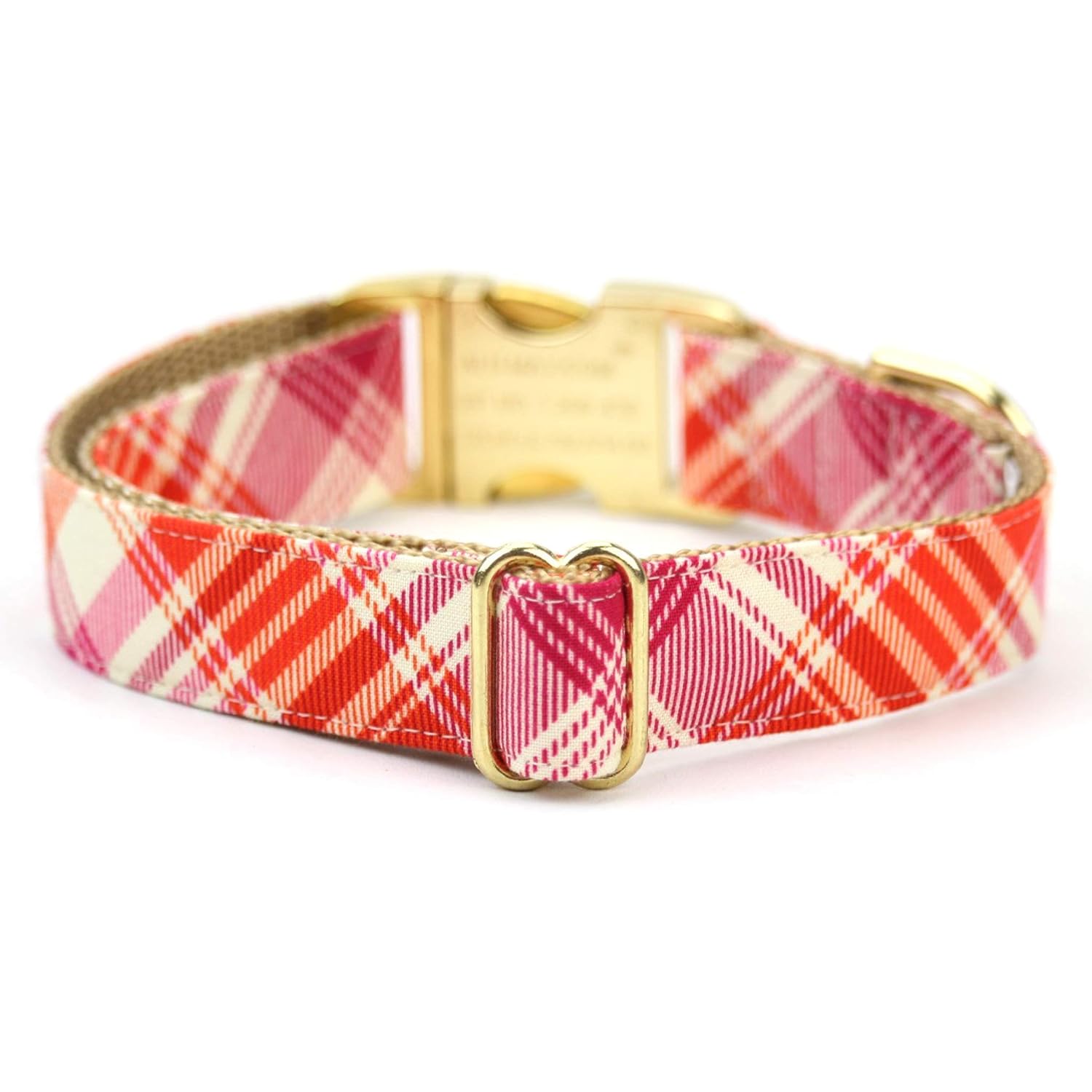pink tartan dog collar