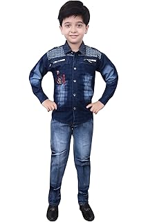 Arshia Fashions Boy's Shirt and Denim Set