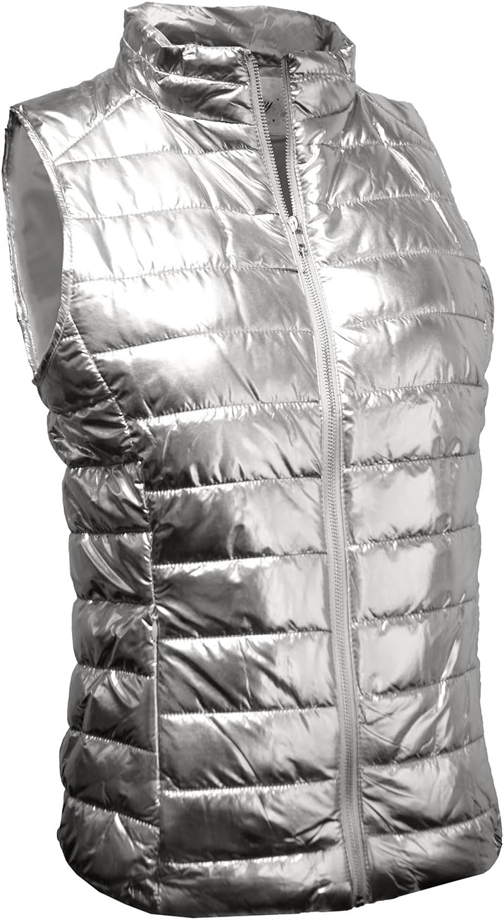 Yoko Shop Women's Lightweight Solid Quilted Metallic Down Jacket