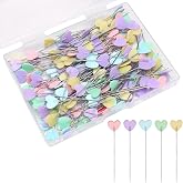 Elisel 200 pcs Multicolor Straight Pins Straight Quilting Pins Craft Positioning Pins Fixed Sewing Marker Needle for Crafting Dressmaker and Other Crafts Making (Love Hearts)