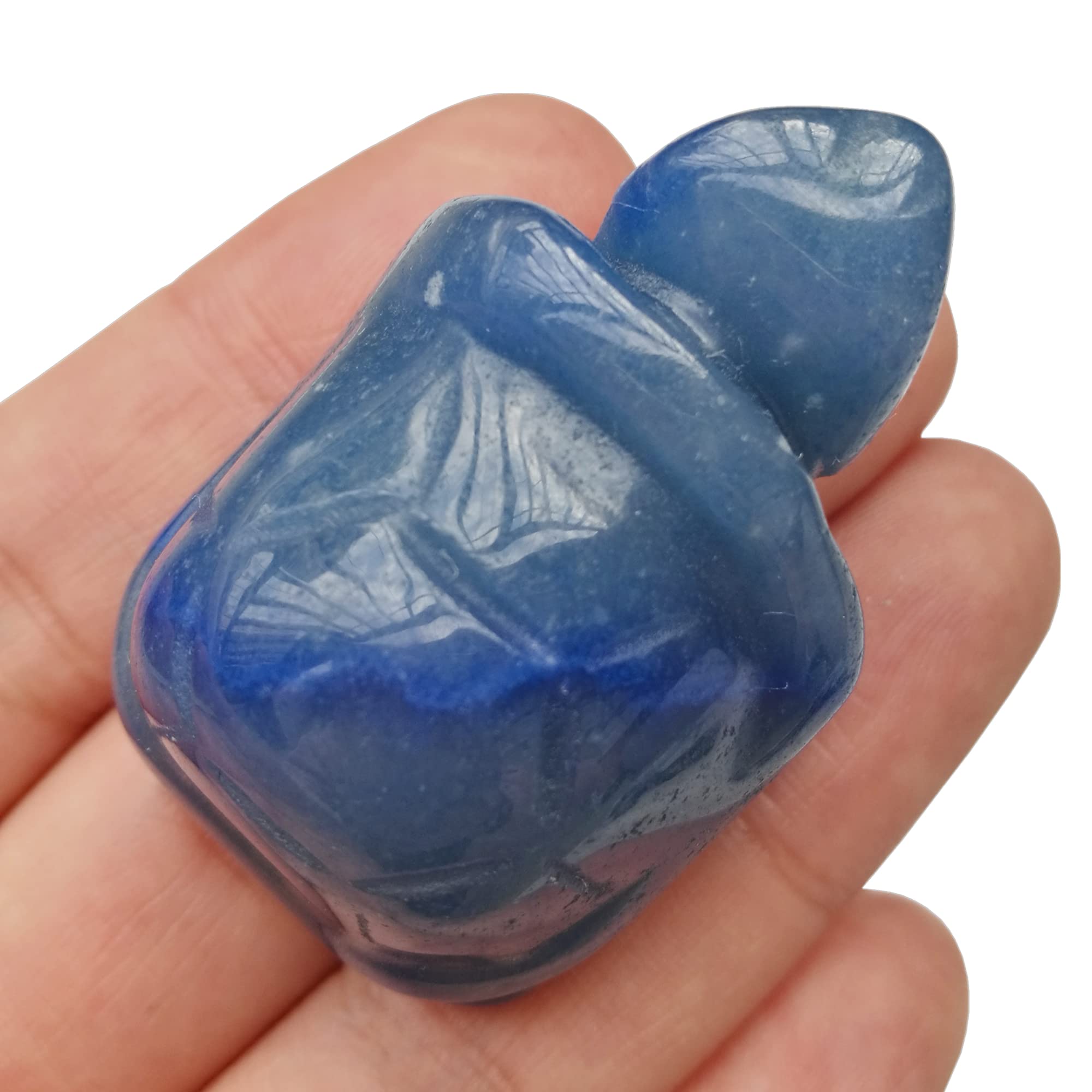 Manekieko Natural Blue Aventurine Tortoise Crystals and Healing Stones, 35mm Carved Animal Collectible Sculpture Fengshui Healing Crystal