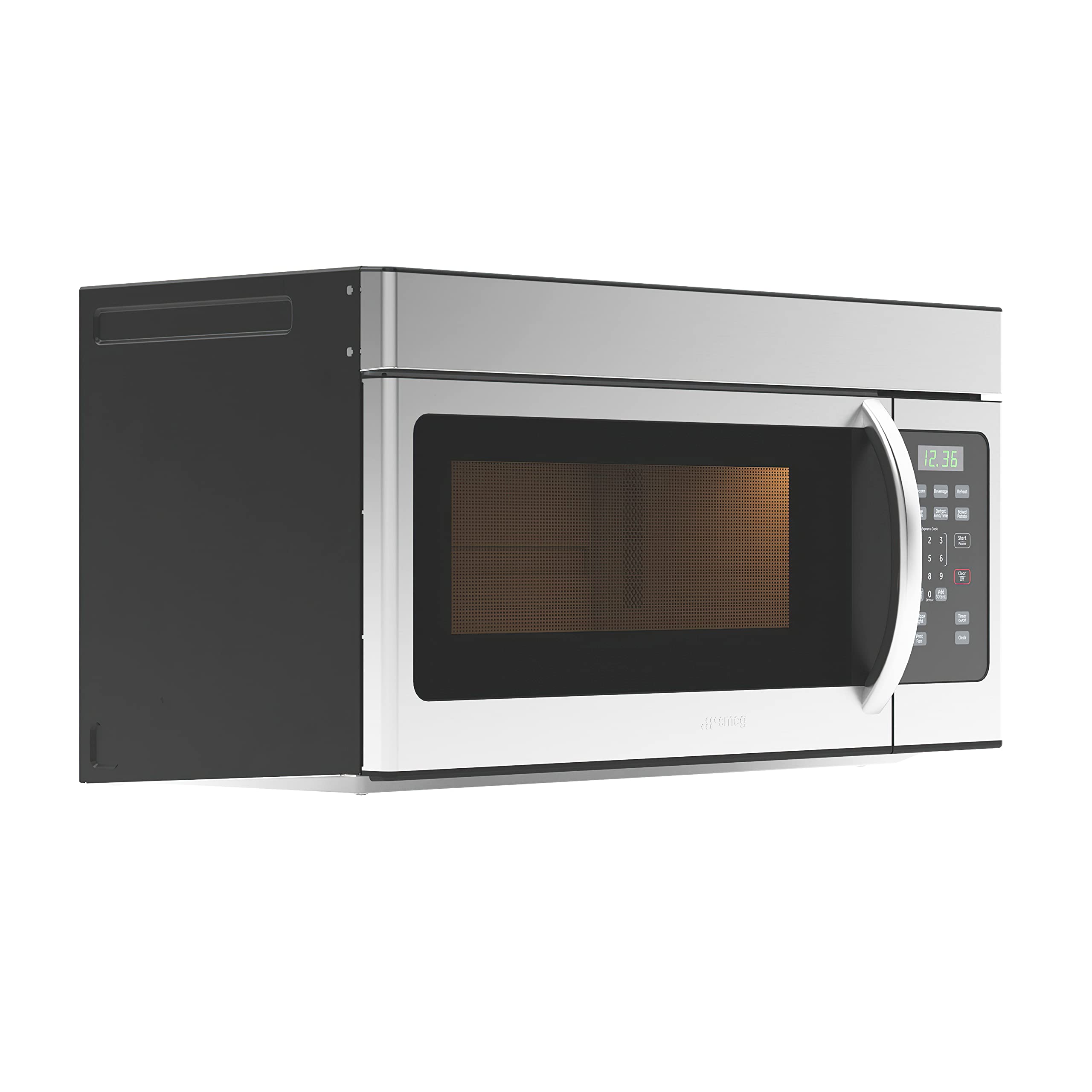 KoolMore KM-MOT-1SS Range Microwave Oven Lamp and 300CFM Recirculation Vent Hood, Auto Cook Menus, Reheat Function, 10 Power Levels, Timer, and Weight Defrost, 30 in/1.6 Cu. Ft, Silver