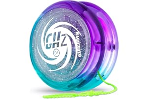 MAGICYOYO Toys Looping Yo-Yo, D1 Responsive Beginner Yoyo with Strings, Plastic Yoyo Great for String Tricks for Advance Players to Perform Like Pros + Extra 3 Strings -Glitter Crystal Green Purple