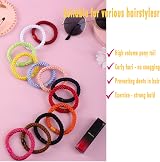 AXEN 8Pcs Elastic Hair Ties Women Girls Cotton Woven Hair Bands Thick Hair view 4
