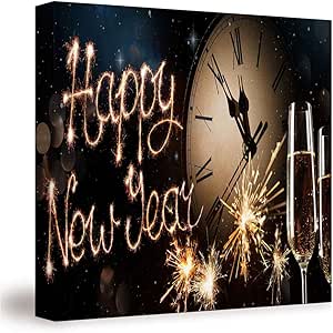 Amazon.com: SUPNON New Years Eve/Canvas Wall Art, Mordern ...