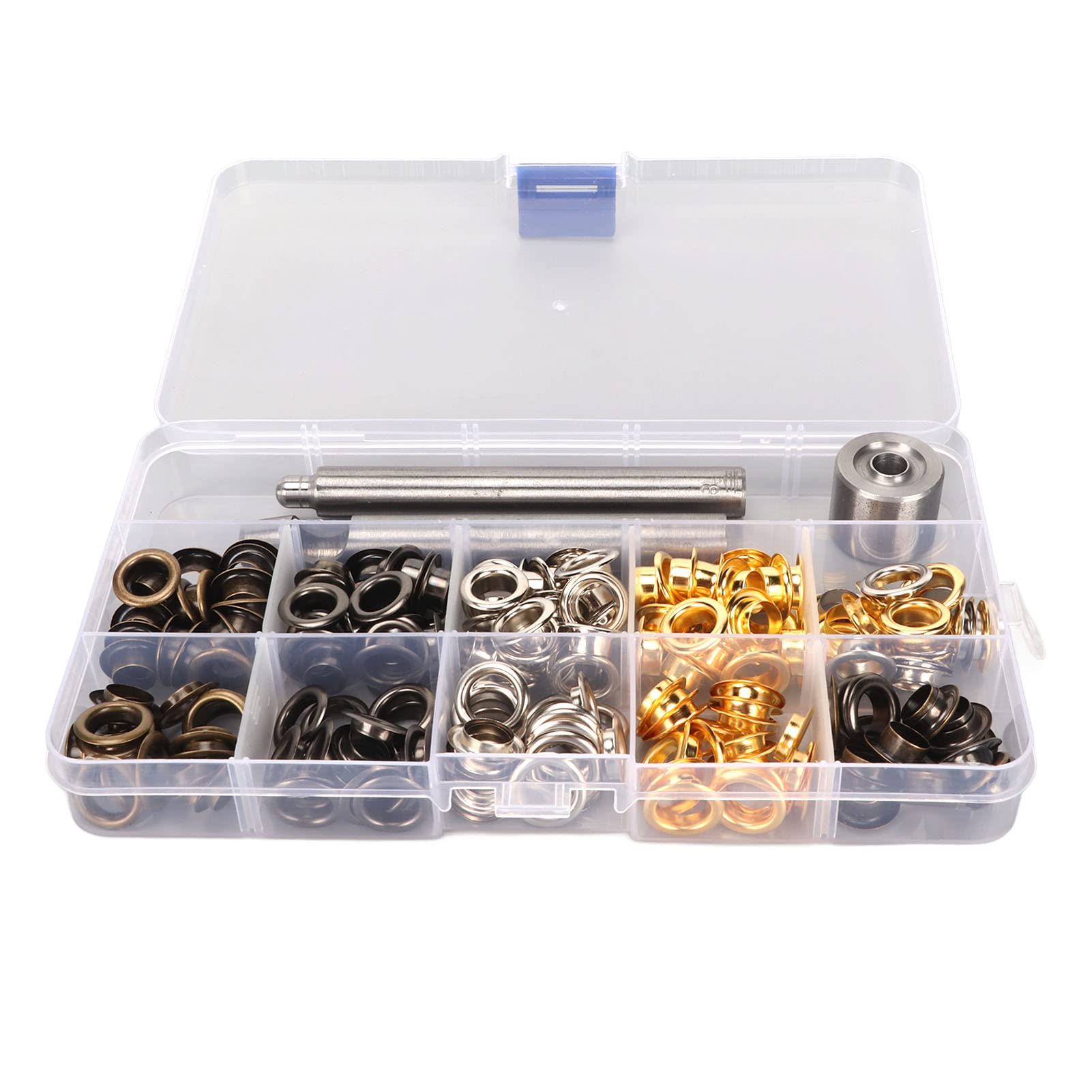 Shipenophy Grommet Eyelet Kit, Metal Grommet Eyelets Eyelets Punch Kit Grommets Kit Eyelet Punch Tool Kit 8mm Installation Repair Tools for Decorating for Bags