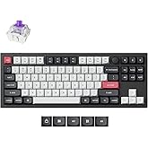 Keychron Q3 HE QMK Wireless Custom Mechanical Keyboard with Knob, 2.4 GHz/Bluetooth/Wired 80% Layout Hot-Swappable Programmable RGB Backlit Gateron Magnetic Switches for Mac Windows, Carbon Black