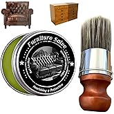 Leather & Furniture Repair Salve with Brush, Original Leathers Recoloring Balm Wood Cleaner, Wood Polish Wax, Household Upholstery Maintenance Kit for Home, Sofa, Car Seats
