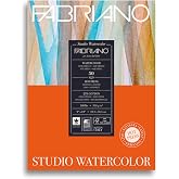 Fabriano Studio Watercolor Pad, Hot-Press, 9" x 12", 140 lb., 50 Sheets, White