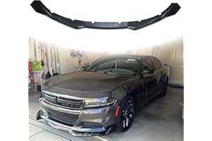 KETAI Front Lip Compatible with 2015-2023 Dodge Charger SE GT SXT Speed Style Front Bumper Lip Spoiler ABS Air Chin Body Kit AMPP Splitter 3 Stage Design (Carbon Fiber)