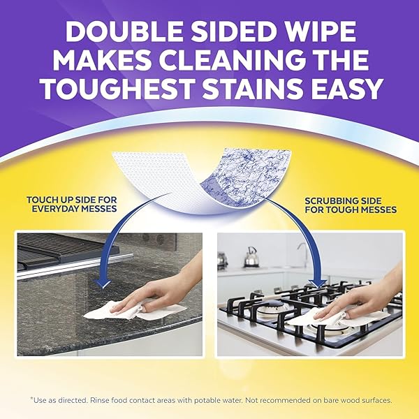 LYSOL DUAL ACTION DISINFECTANT WIPES, MULTI-SURFACE ANTIBACTERIAL SCRUBBING WIPES, DORM ROOM ESSENTIALS, CITRUS SCENT, 75CT (PACK OF 4), PACKAGING MAY VARY
