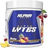 Alpha Lytes - Electrolyte Powder Daily Hydration Drink Mix - Sugar-Free, Zero Calorie Instant Formula with Trace Minerals and Antioxidants (60 Servings, Salted Tropical Cherry)