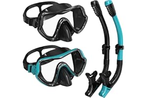 G2RISE SN02 Snorkel Set Adults - Snorkeling Gear Scuba Mask Diving Goggles with Dry Breath Easy Airflow Tech & Anti-Fog Desig