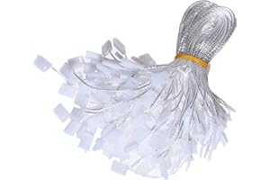 MGTECH 3000Pcs Hang Tag String, 7 Inch White Nylon Snap Lock Pin Loop Plastic Tag Fastener Hook Ties Clothing Price Tag Rope