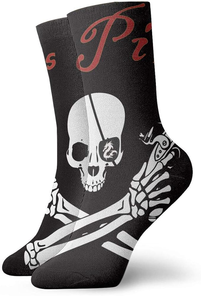 Pirate Mens Printed Funny Novelty Casual Crew Dress Socks For Womens