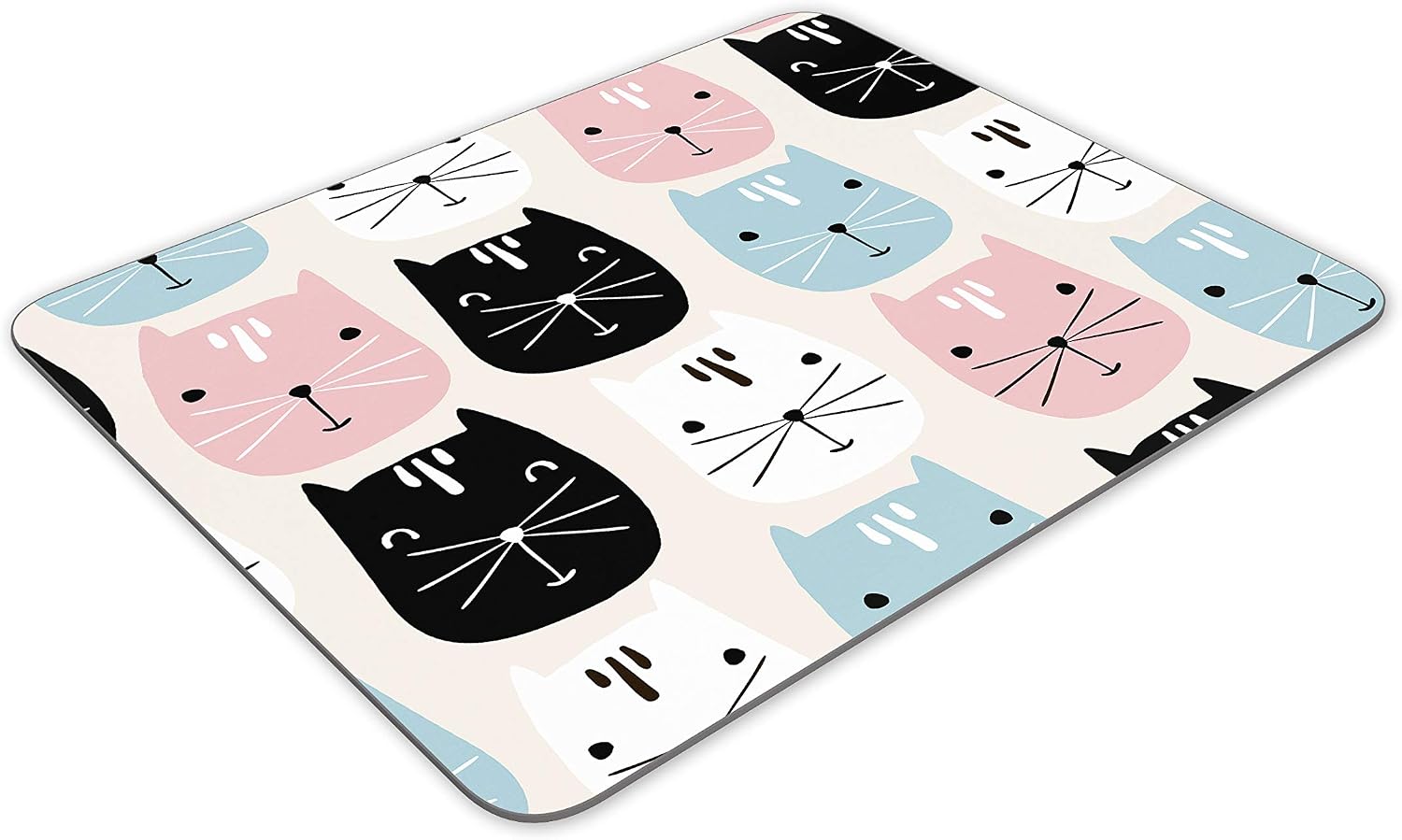 Cute Cat Pattern Cartoon Blue Pink Mouse Mat Pad - His Hers Computer #16904, Multicolor, 23.5cm x 19.6cm x 5mm - Image 4