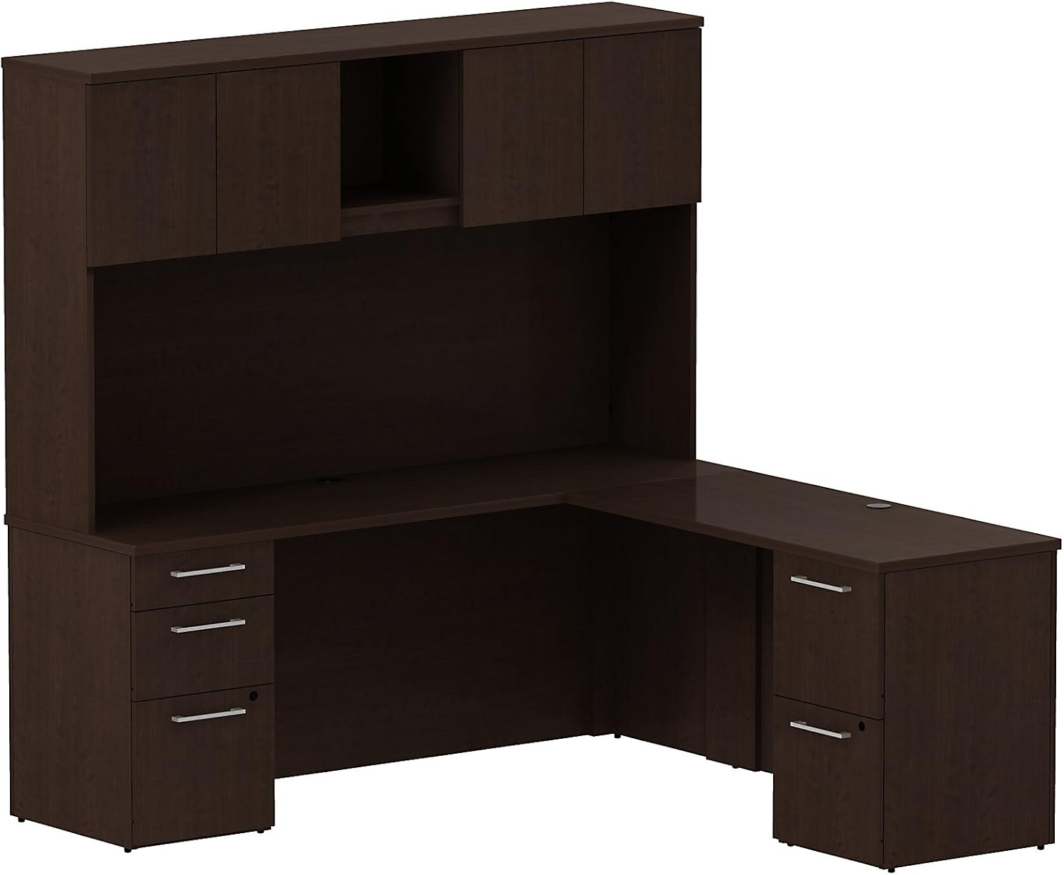 Bush Business Furniture 300 Series 72W x 22D L Shaped Mocha